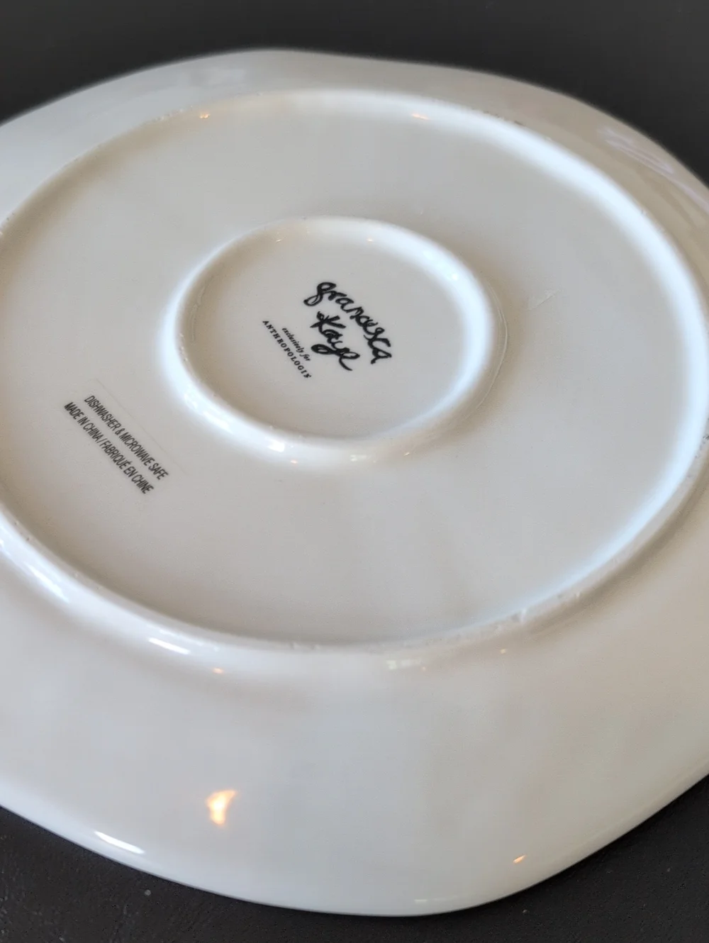 Anthropologie Francesca Kaye Hand Painted Stoneware Dessert Plate. 8.75